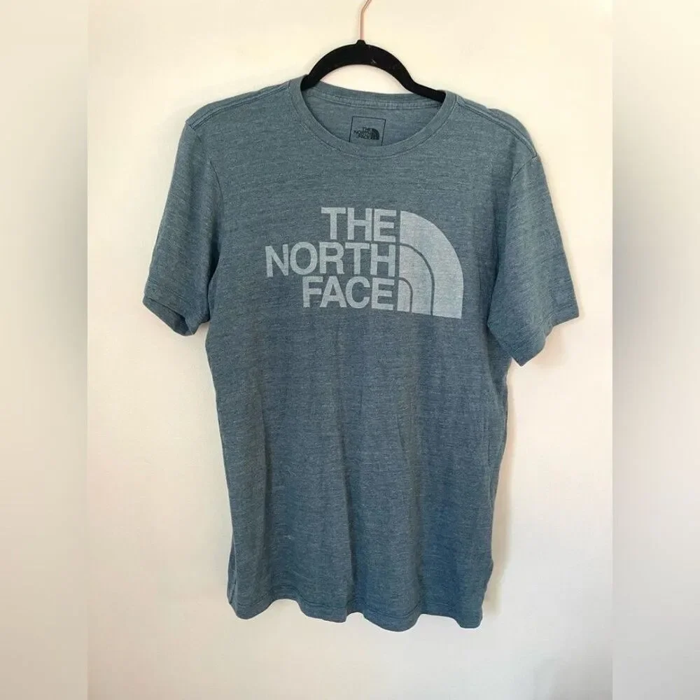 THE NORTH FACE shirt blue Half Dome Triblend Mens T-Shirt size medium